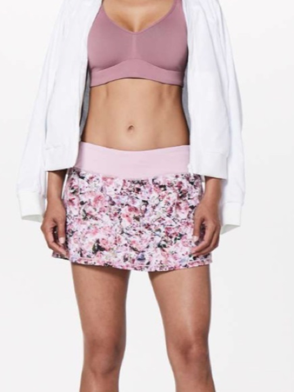 Lululemon Pace Rival Skirt Regular No Panels Blossom Spritz Multi Pink Chalk 4